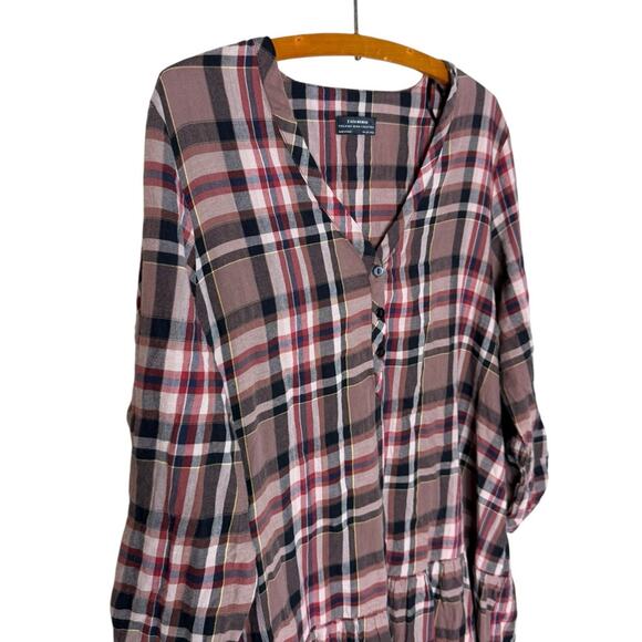Zara Women’s Sz Large Plaid Dress Midi Length Long Sleeve Checked - Picture 7 of 10